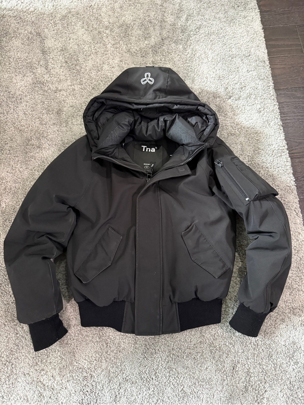 Tna women’s Black Hooded Bomber Jacket